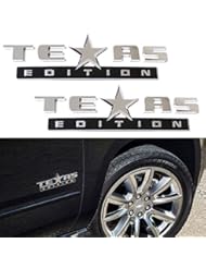 Automotive Parts and Accessories: iJDMTOY (2) Chrome Finish 3D Texas Edition Emblem Badges For Chevrolet Silverado, GMC Sierra (Also Universal For Ford or Dodge Trucks) - iJDMTOY Auto Accessories