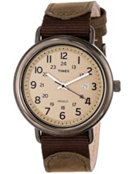 Timex Unisex T2P013AB Casual Gray and Brown Slip-Thru Strap Watch