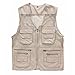 ZQXPP MJ114 Men's Outdoor Multifunction Multi-Pocket Pierced Fishing Vest Photo Journalist's Vest Beige