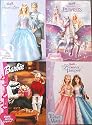 Set of 4 Barbie Coloring Books - Swan Lake - Magic of Pegasus - The Princess and the Pauper - Happy Holiday Surprise