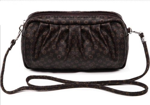 Big Mango Big Capacity Multi-purpose Fashion Floral Print Cellphone PU Leather Bag Shoulder Handbag and Clutch Two Layers Zipper Wallet for Apple Iphone 4 4s Iphone 5 Iphone 5s 5c Samsung Galaxy Note2 Note3 Galaxy S4 S3 HTC Blackberry MP3 and Makeup with Wristlet and Detachable Long Shoulder Strap( Dark Coffee )