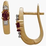 10 Karat Yellow Gold Amethyst Gemstone & Diamond Earrings