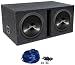 Package: (2) Kenwood Kfc-w3013ps 12" 4 Ohm Performance Series Car Subwoofers with 2400 Watt Peak / 800 Watt RMS + Atrend Dual 12" MDF Vented Subwoofer Enclosure + Dual Sub Box Enclosure Kit with 14 Gauge Speaker Wire + Screws + Spade Terminals