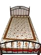 White Red Indian Designer Floral Print Cotton Bedspread Coverlet Throw