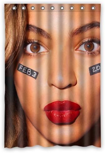 Hot Sale Modern Design Custom Polyester Fabric Bath Screen Printed Sexy Woman Beyonce Popular Singer Shower Curtain 48