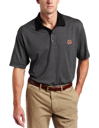 NFL Cincinnati Bengals Men's DryTec Birdseye Polo, Black, XX-Large