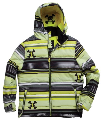 Paul Frank Boy's Stripe Puffy Jacket (Acid,Medium)