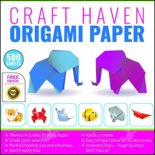 Premium Origami Paper: Best Quality 6" x 6", Large Pack 500 Sheets Paper Origami, 25 Colors, Features Double & Single-Sided Origami Sheets Perfect For Origami Projects ++ FREE Origami Ebook Tutorial