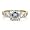 14K Yellow Gold Vermeil 3-Stone Asscher-Cut Cubic Zirconia CZ Ring - Women's Valentine Engagement Ring Size 6