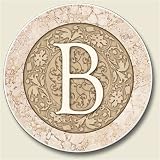 AutoCoaster ~ Monogram Initial B ~ Tile Drink Coaster for car cupholder - code 569