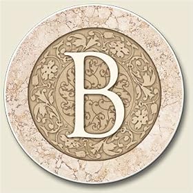 Click here to buy AutoCoaster ~ Monogram Initial B ~ Tile Drink Coaster for car cupholder - code 569 by AbsorbaStone.