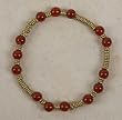 Stretch Bracelet - Brass and Carnelian Beads