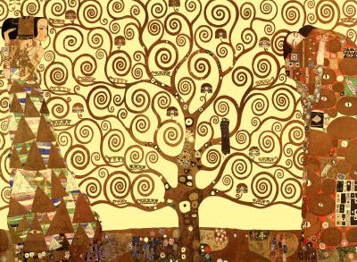 (18x24) Gustav Klimt Tree of Life Gold Contrast Art Print Poster