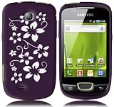 AIO Deep Purple Silicone Flora Case Cover For Samsung Galaxy Mini S5570 + Film