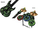 Protective skins for Guitar Hero 4 "World Tour" Guitar and Drum Set - fits Xbox 360, PS3, PS2 - WEED