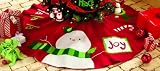 Tag 631503 Red Felt Snowman Tree Skirt, Hand Appliqued and Embroidered, 52-Inch