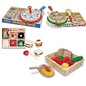 Melissa and Doug Deluxe Food Bundle: Pizza Party, Birthday Cake Party, Cutting Food & Sandwich Making Set