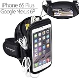Avantree iPhone 6 6S PLUS Running Gym Jogging Exercise Sports Armband, Roomy for Cards, Keys, Cash, Fits Galaxy Note 5 4 Nexus 6P with Otterbox Case - Trackpouch