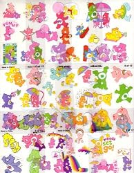 Care Bears Clear Stickers Set of 12 vending