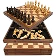 Chess Board Walnut Book Style w/ Staunton Chessmen Chess Board Walnut Book Style w/ Staunton Chessmen