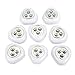 Set of 8 Mini Triangulum Battery Operated LED Stick-on Touch Lights -Light Weight and Warm White