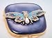 Jeweled Purse Mirror Compact- Blue Butterfly Versailles
