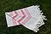 Dandelion - Ivory Basic Pattern - Naturally-Dyed Cotton Turkish Towel Peshtemal - 71x39 Inches - Red