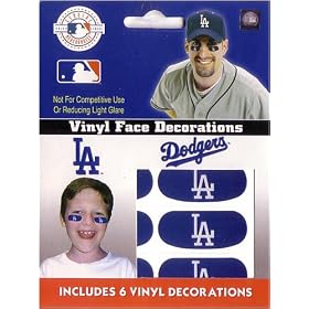 LOS ANGELES DODGERS MLB Baseball Vinyl Face Decorations - 6 Sticker Patches!