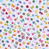 Michael Miller fabric Lil' Bitty flowers mushrooms bird (per 0.5M multiple)