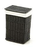 Small Black Wicker Linen Basket
