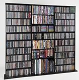 CDV-1500B Real Oak Veneer Media Storage Rack - Black