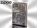 Zippoレギュラー 和柄 風神雷神 抜きプレート貼zippoＡニッケル古美