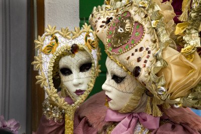 Woman Dressed in Costume For the Annual Carnival Festival, Burano Island, Venice, Italy by Jim Zuckerman, 96x144