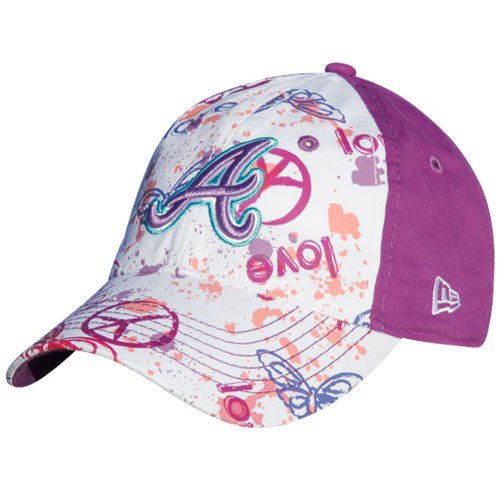 New Era Atlanta Braves Preschool Girls Purple-White Solar Power Adjustable Hat