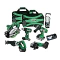 Hitachi KC18DG6L 18-Volt Lithium-Ion Tool Combo Kit, 6-Piece