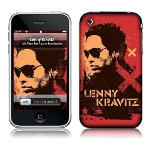 MusicSkins MS-LK30004 iPod Touch- 2nd-3rd Gen- Lenny Kravitz- Stencil Red Skin