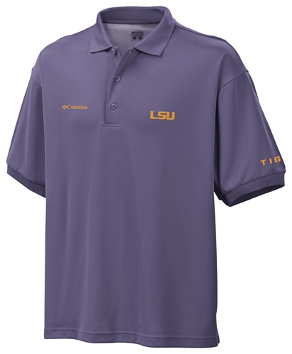 Columbia NCAA Men's Louisiana State Fightin Tigers Collegiate Perfect Cast Polo (Purple, XX-Large)