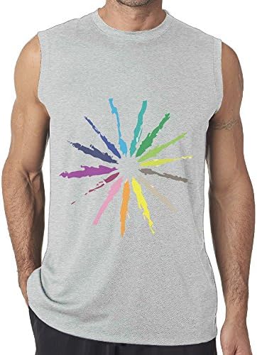 Artist's Colorful Sun Men's Sport Sleeveless Tee Shirt Ash XX-Large