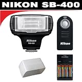 cheap Nikon SB-400 Speedlight Flash + Sto-Fen Omni-Bounce Diffuser + 4 Batteries & Charger + MLL3 Wireless IR Remote Control Switch for Nikon D40, D40x, D50, D60, D70s, D80, D200, D300 & D700 Digital SLR Cameras