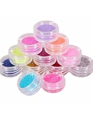 Beauty: 12 Color Nail Art Dust Glitter Powder DIY Decoration Uv Acrylic Gel Tips