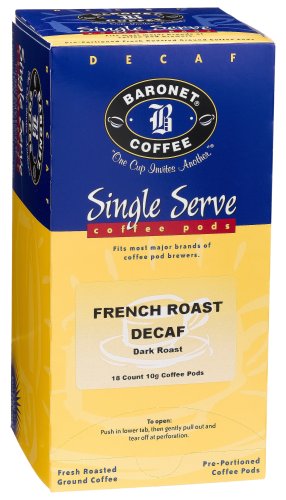 Baronet Coffee Decaf French Roast Coffee Pods, 18-Count  Boxes (Pack of 4)