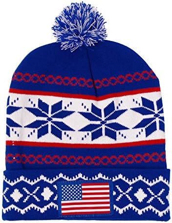 Ugly Sweater Inspired Ugly Pom Hat American Flag