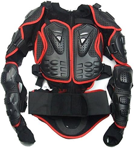 Motorcycle Motorcross Racing ATV UTV Outdoor Sport Full Body Spine Chest Protective Clothing Jacket Gear Armor Off Road Protector Red Size XXL For Honda STEED400 VT600C VLX600