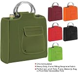 Insulated Neoprene Lunch Tote w/ Separate Bottle & Food Sections