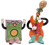 Appletree Design Electric Bass and Amp Salt and Pepper Set, 3-Inch, 5-Inch