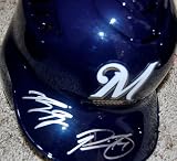 Milwaukee Brewers Prince Fielder & Ryan Braun Autographed / Signed Batting Helmet