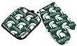 MSU Michigan State University Spartans Logo Oven Mitt Potholder Set for Kitchen Tailgating Barbecue or Outdoor Cooking POT HOLDER SET GIFT IDEA