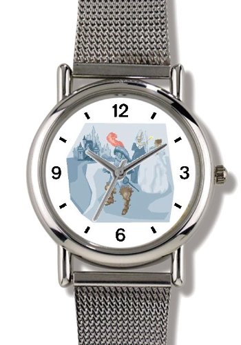 Puss in Boots Cat - WATCHBUDDY® ELITE Chrome-Plated Metal Alloy Watch with Metal Mesh Strap-Size-Large ( Men's Size or Jumbo Women's Size )