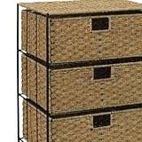 Household Essentials ML-5715 Woven-Seagrass/Rattan 3-Drawer Storage Unit