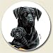 Kitchen & Housewares : AutoCoaster ~ Black Lab ~ Tile Drink Coaster for car cupholder - code 875